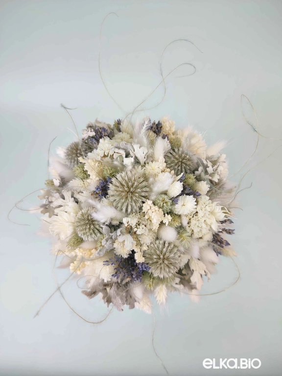 Статица в букете с лагурусом и лавандой А197-B112