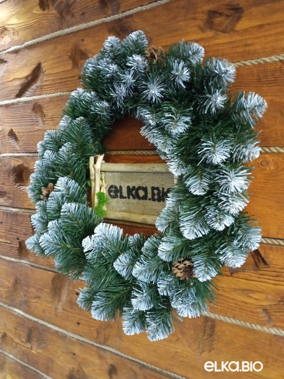 Новогодний венок Пихта с шишками 50 см-В527