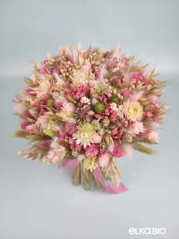 Cтабилизированный нежный букет из сухоцветов Т253-B114