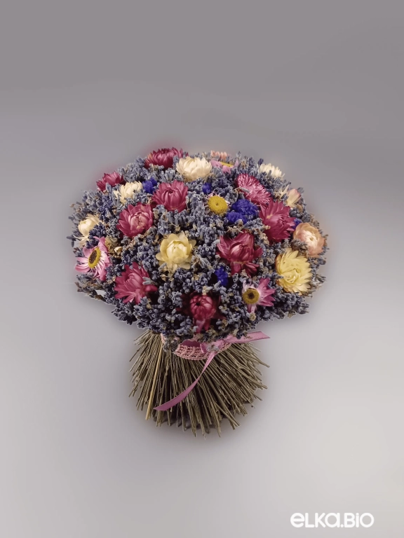 Букет из лаванды с розовой лентой Т218-B110