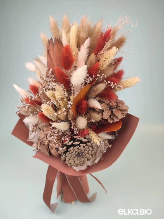 Осенний букет с протеей и лагурусом Б112-B114