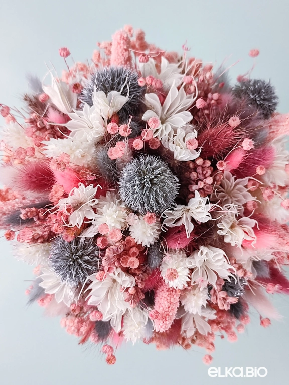 Розовый букет из сухоцветов Т152-B102