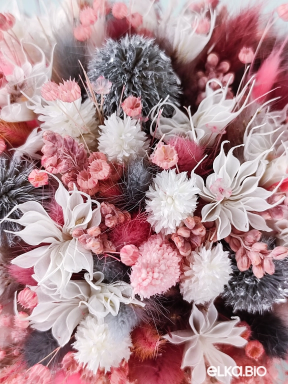 Розовый букет из сухоцветов Т152-B102