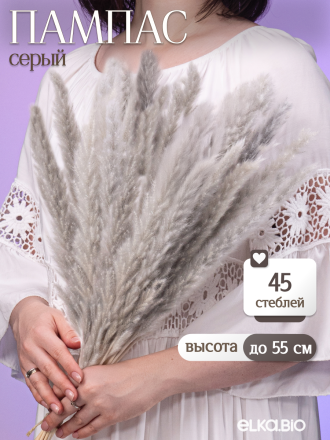 Пампас мини серый 45 шт. Высший сорт М271