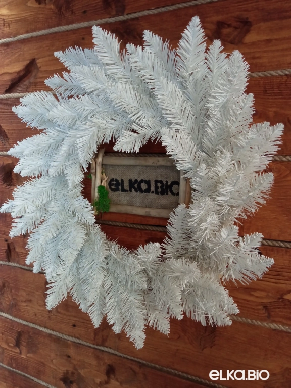 Венок рождественский Белый 50 см-В529