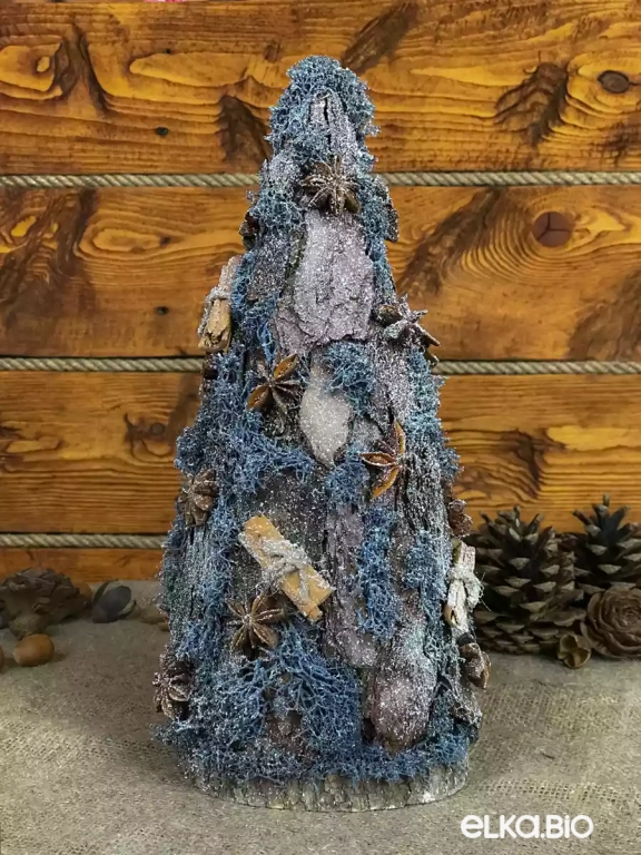 Настольная декоративная елочка из коры Дымчатая Т19-В3