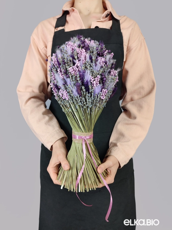 Большой букет из лавандина, сорго и льна Ю70-B105