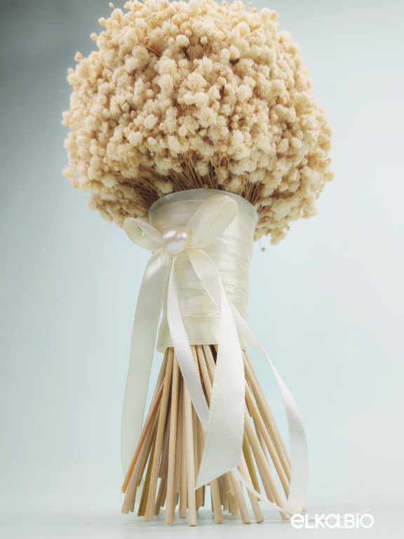 Cтабилизированный маленький букет из белых гипсофил Т252-B114