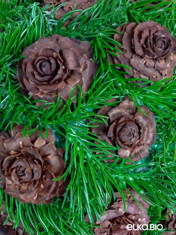 Декоративный шар из шишек ливанского кедра Цветочный шар М3-В19