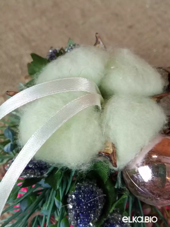 Декоративный шар из ротанга Сирень с ежевикой (розовый) Б6-В57