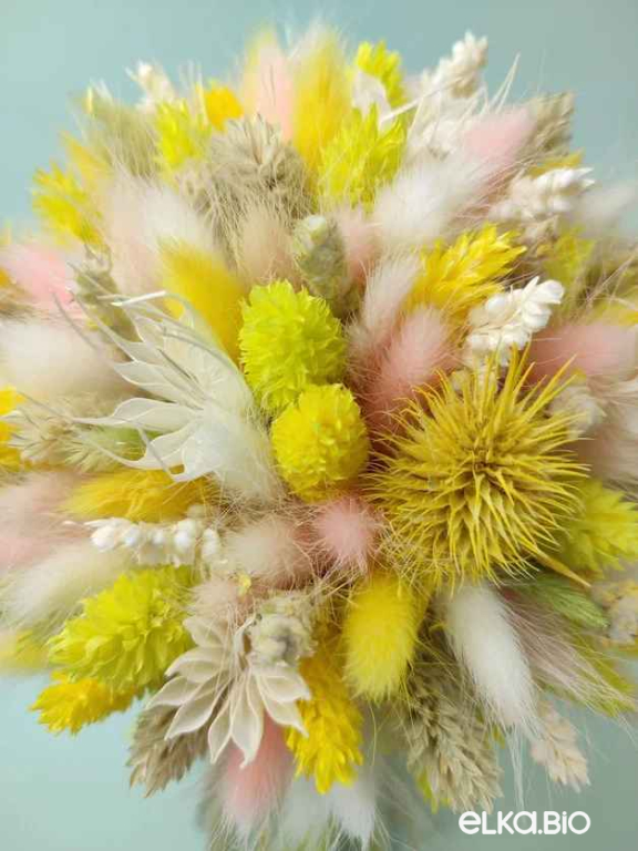 Летний букет из сухоцветов с фалярисом А185-B114