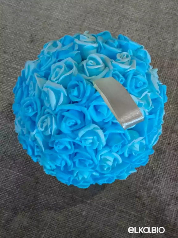 Декоративный шар из цветов Голубой бархат М21-В26