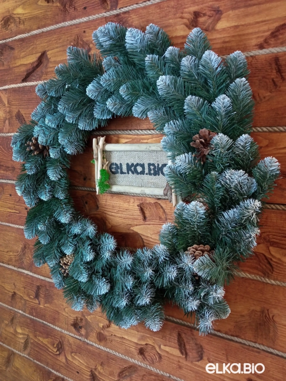 Новогодний венок Пихта с шишками 70 см-В528 Новогодний венок Пихта с шишками 70 см-В528