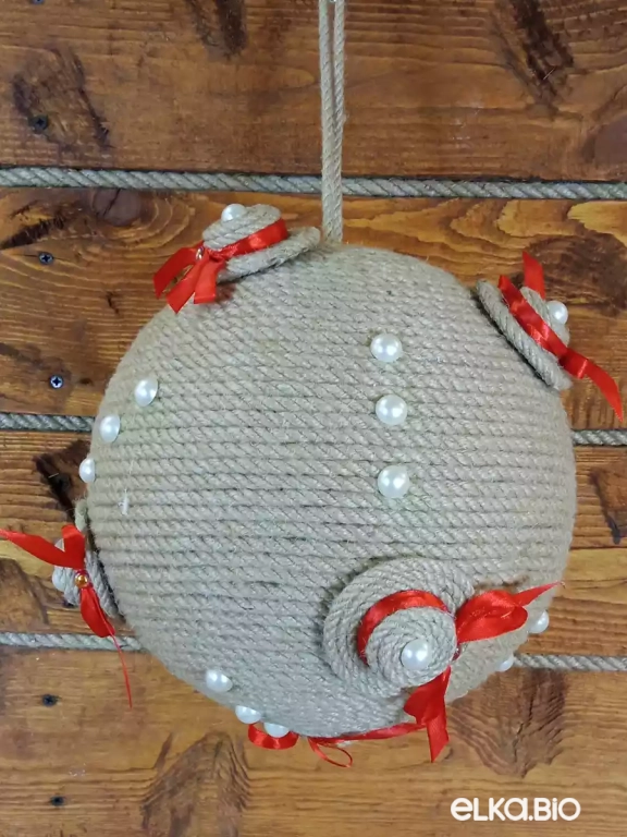 Декоративный шар из каната Новогодняя мечта П60-В42