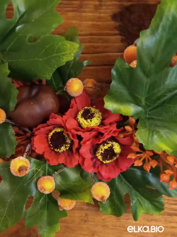 Венок декоративный из лозы Краски осени Ю17-В35