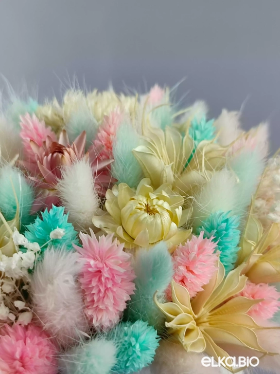 Букет цветов из лагуруса в ведёрке А112-B101 Букет цветов из лагуруса в ведёрке А112-B101