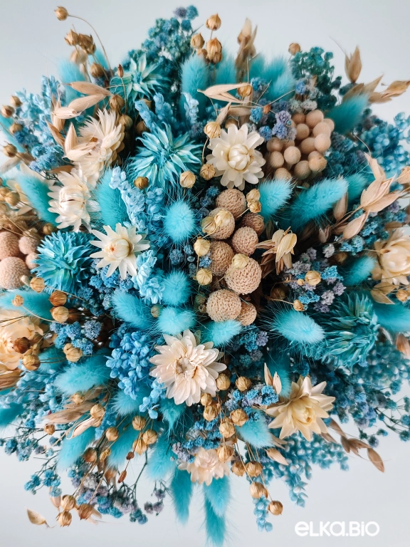 Большой букет из голубых сухоцветов Б55-B104