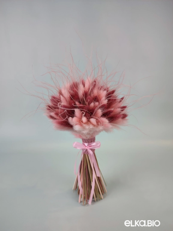 Розовый букет из лагуруса Б110-B113