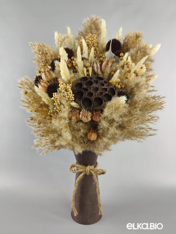 Большой букет из сухоцветов в вазе Ю56-B100