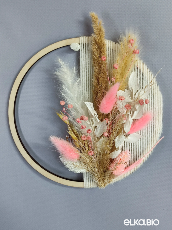 Панно на стену из лагуруса и рускуса А104-B102 Панно на стену из лагуруса и рускуса А104-B102