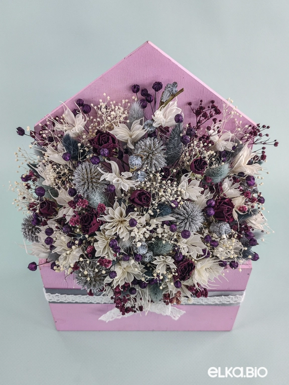 Композиция из гипсофилы, лагуруса и нигеллы Т166-B104