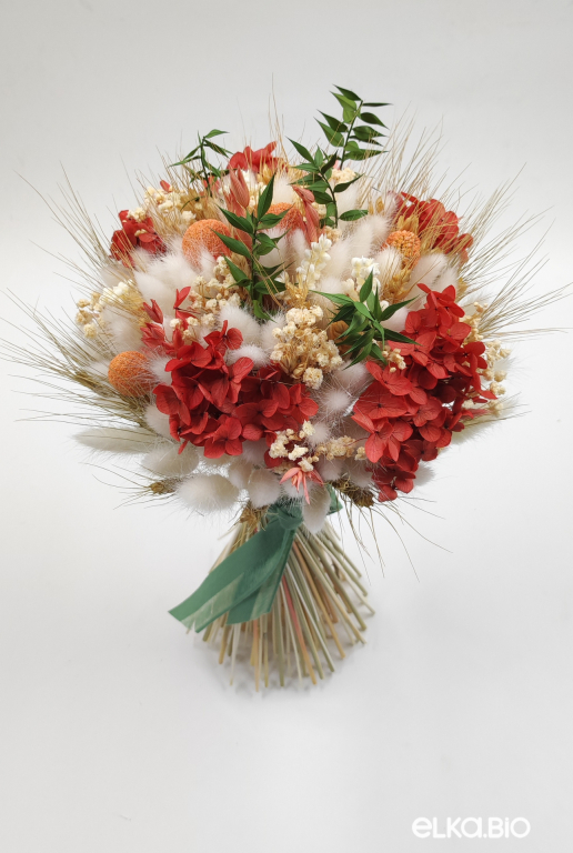 Стабилизированный букет из лагуруса, пшеницы и гортензии Ю78-B109