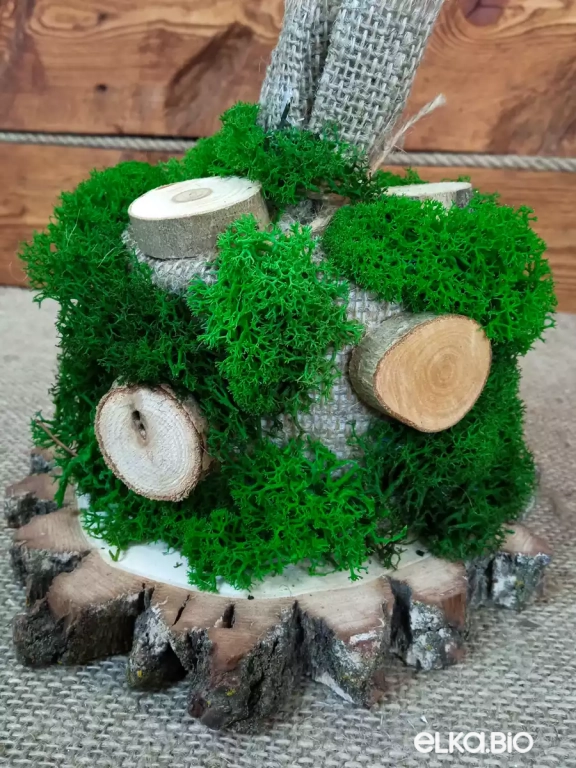 Настольная декоративная елка из хвои Зеленый фламинго Б30-В62