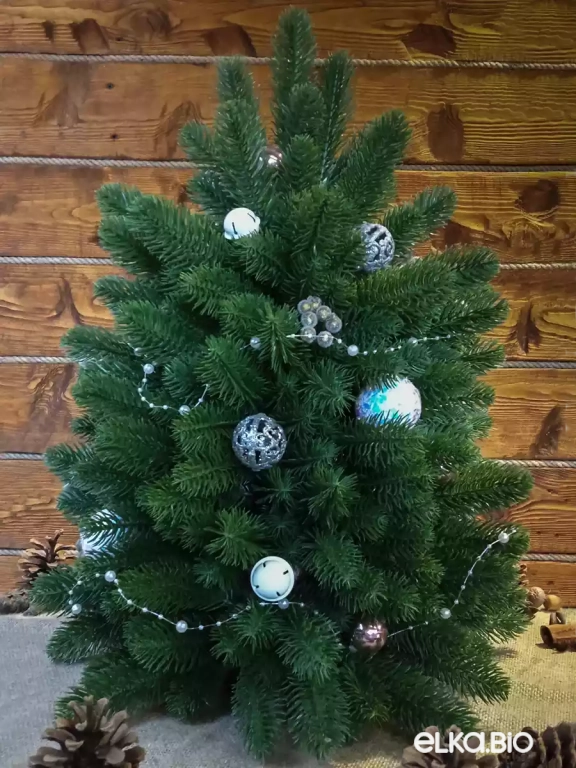 Настольная декоративная елка из хвои с шарами Загадка морозной зимы Ю12-В27