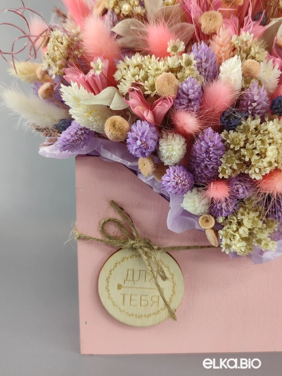 Настольная композиция из сухоцветов в конверте Т120-B100