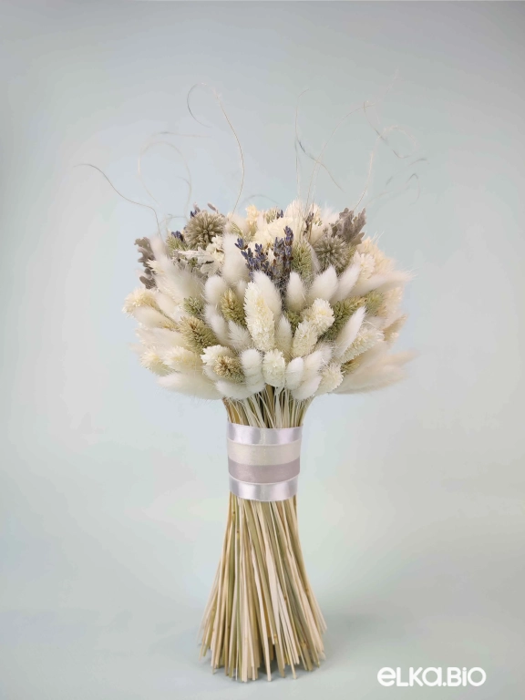 Статица в букете с лагурусом и лавандой А197-B112