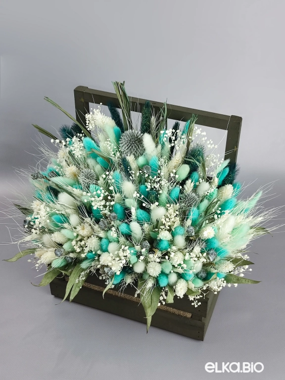 Композиция из лагуруса в ящике Т140-B101