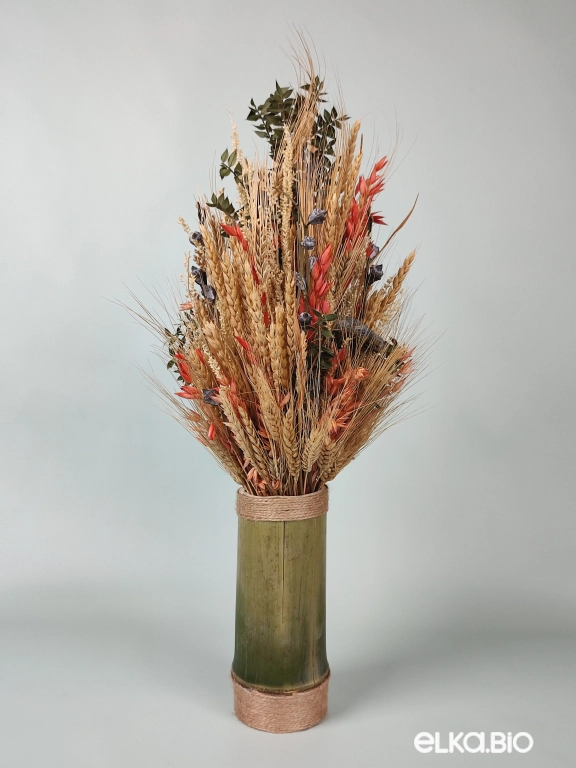 Букет пшеницы в вазе из бамбука Б71-B104