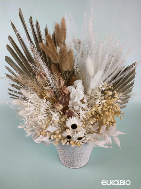 Настольная композиция из сухоцветов в ведёрке А125-B103