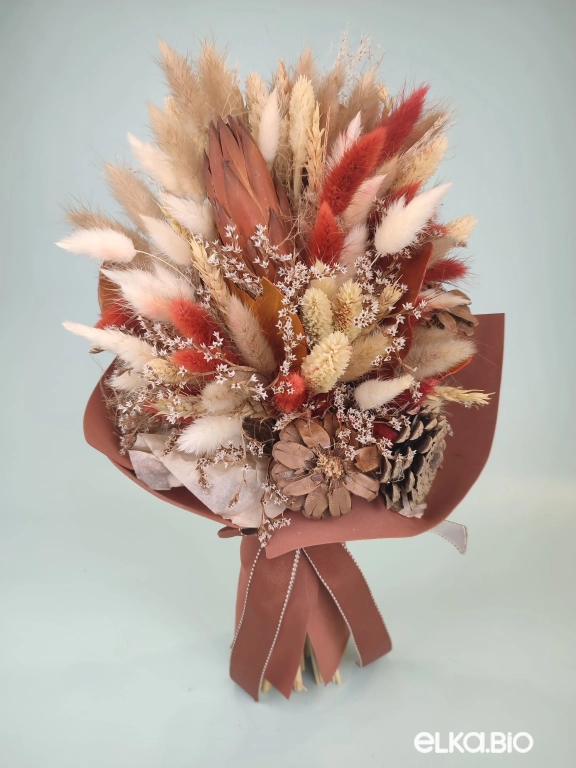 Осенний букет с протеей и лагурусом Б112-B114