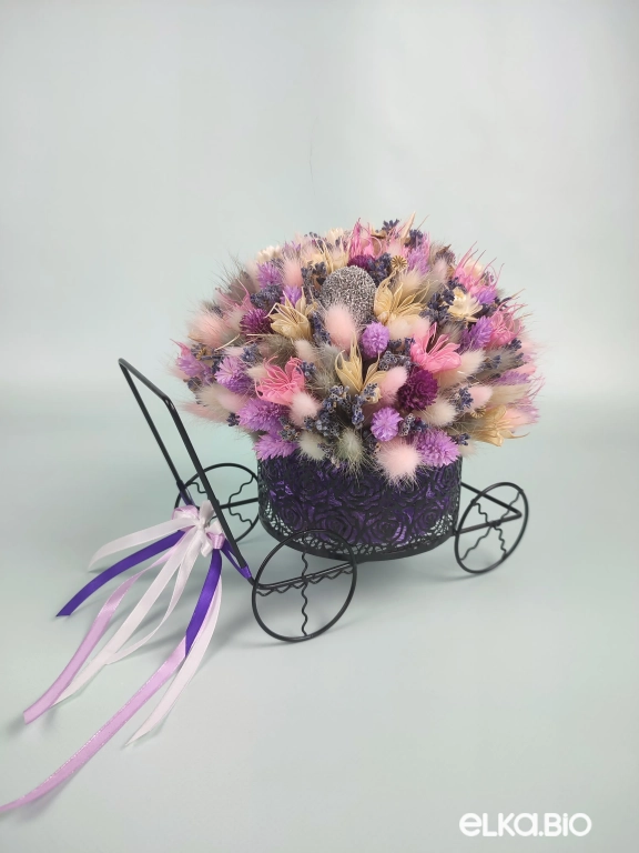 Сиреневая композиция с лавандой в кашпо Т211-B114