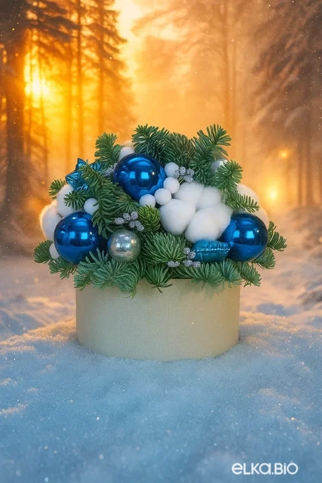 Новогодняя композиция из Нобилиса Зимняя стужа Ю41-В705