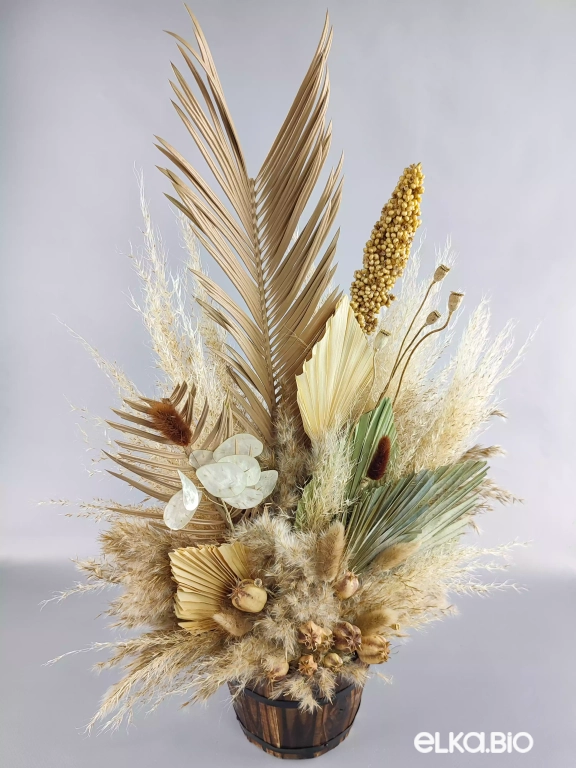 Настольная композиция с листьями пальмы А121-B101