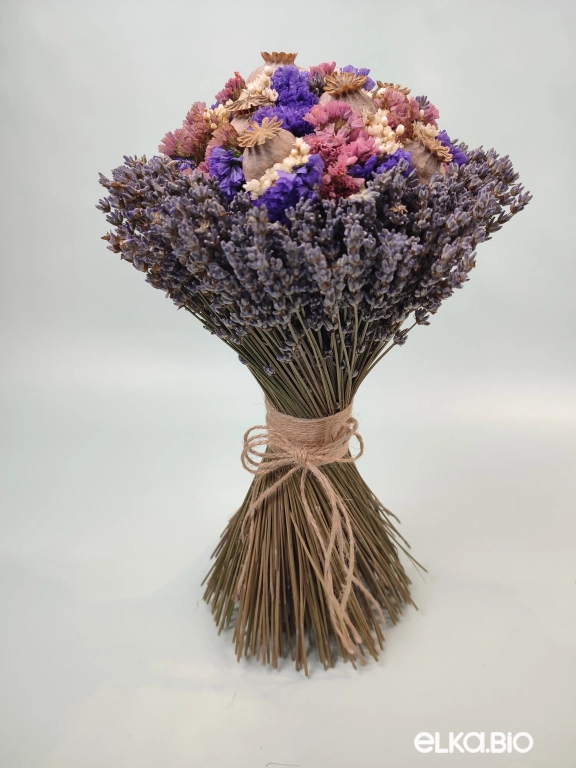 Лавандовый букет с маками и статицей А193-B114