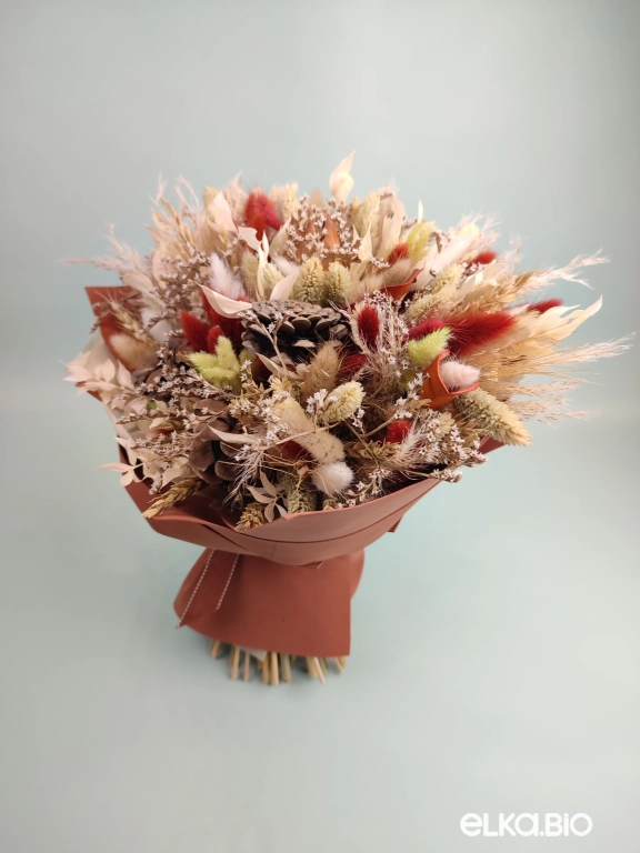 Букет из сухоцветов с шишками Б117-B113