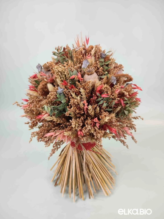 Большой букет из сухоцветов с пшеницей и овсом Б116-B112