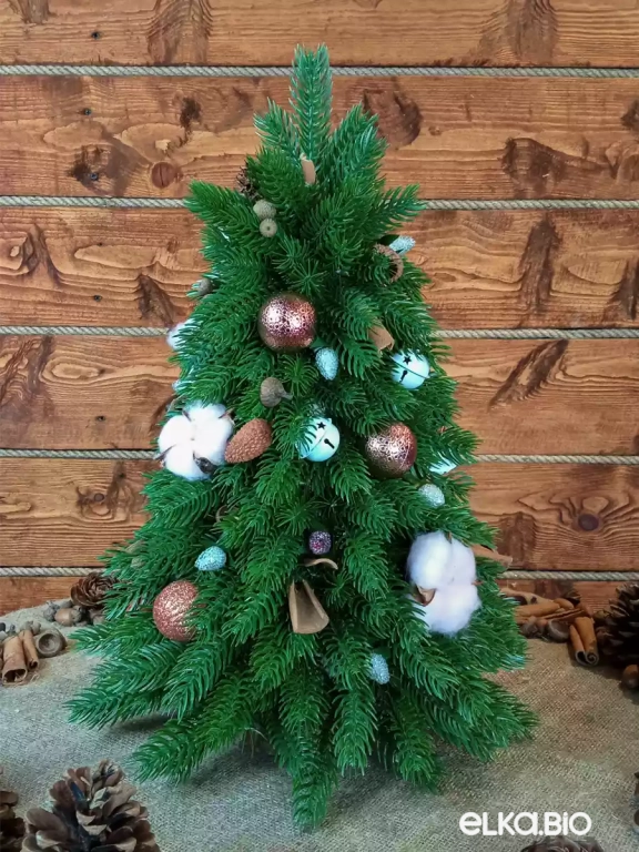 Настольная новогодняя елка с шарами Лесная романтика Б2-В21