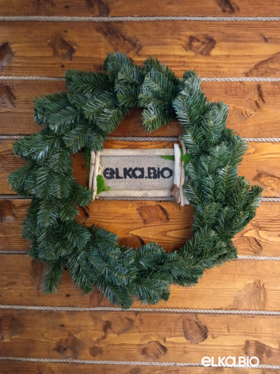 Венок новогодний Зеленая хвоя 70 см-B519