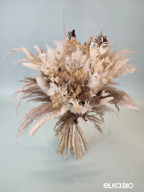 Букет из пампасной травы с лагурусом и маками Б103-B112