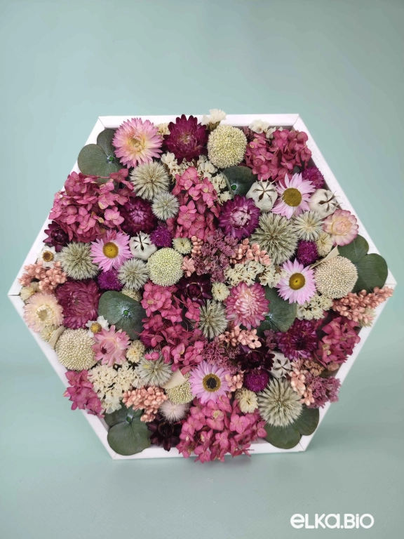 Стабилизированное панно с гортензией и эвкалиптом  А199-B112 Стабилизированное панно с гортензией и эвкалиптом  А199-B112