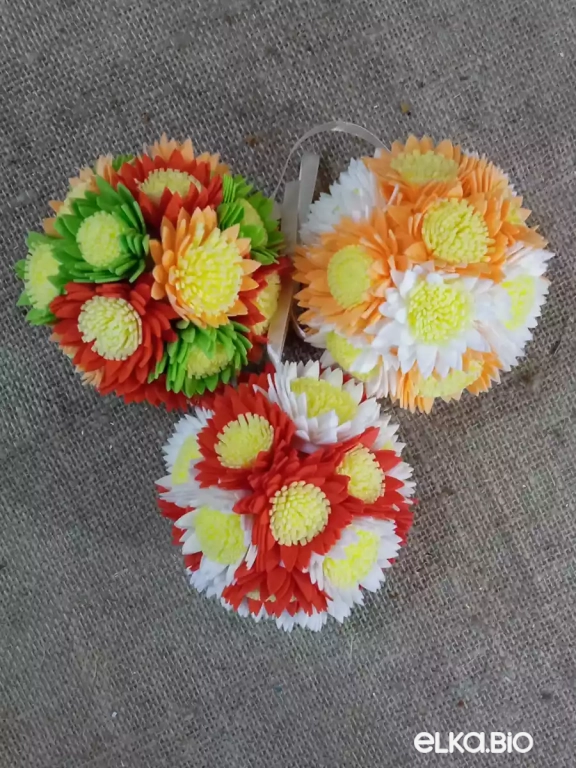 Декоративный набор шаров из фоамирановых цветков Лучик надежды А47-В41