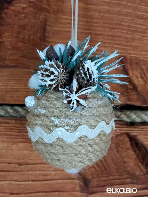 Набор шаров из каната с декором (5шт) Мелодия ветра Б20-В57