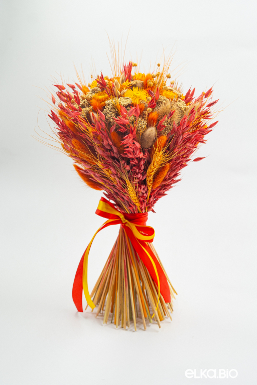 Букет из пшеницы, овса, гелихризума и лагуруса Т150-B104
