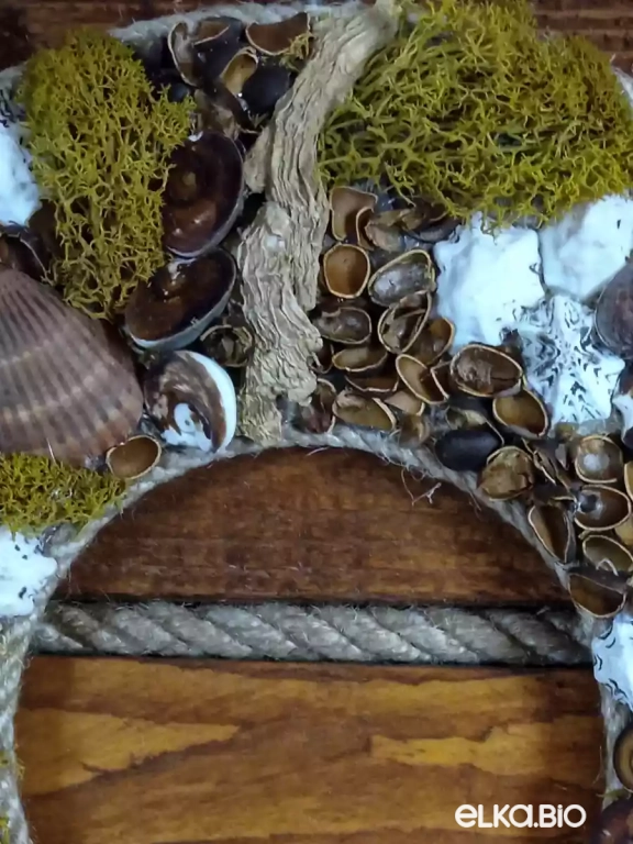 Венок декоративный из ракушек Морская прогулка Ю7-В18