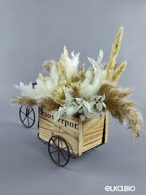 Велосипед с белыми сухоцветами А114-B101