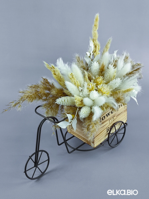 Велосипед с белыми сухоцветами А114-B101